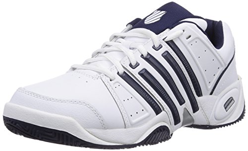 K-Swiss Performance KS TFW ACCOMPLISH LTR-WHITE/NAVY/SILVER-M, Herren Tennisschuhe, Weiß (White/Navy/Silver), 42.5 EU (8.5 Herren UK)