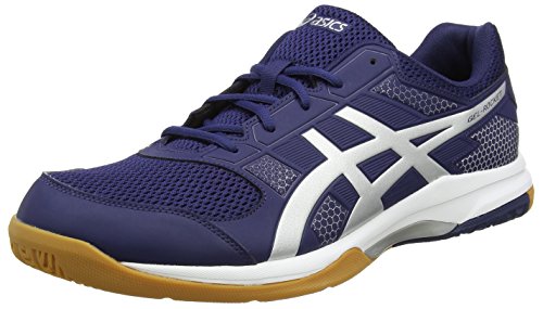 Asics Herren Gel-Rocket 8 Hallenschuhe, Mehrfarbig (Indigo Blue/Silver/White), 47 EU