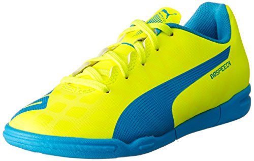 Puma evoSPEED 5.4 IT Jr, Unisex-Kinder Hallenschuhe, Gelb (safety yellow-atomic blue-white 04), 38.5 EU (5.5 Kinder UK)