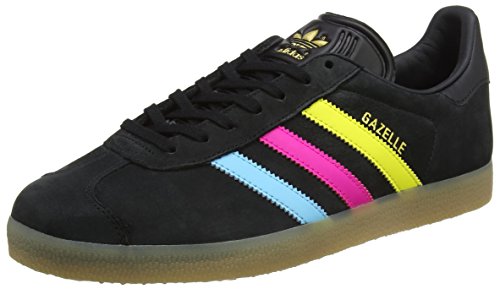 adidas Herren Gazelle Laufschuhe, Mehrfarbig (Core Black/Bright Cyan/Shock Pink), 39 1/3 EU