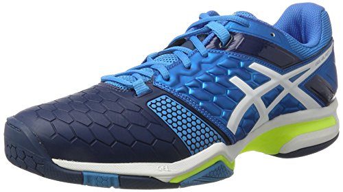 Asics Herren Gel-Blast 7 Handballschuhe, Blau (Blue Jewel/White/Safety Yellow), 45 EU