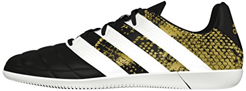 adidas Herren Ace 16.3 in Leather Fußballschuhe, Schwarz (Core Black/Ftwr White/Gold Metallic), 42 EU