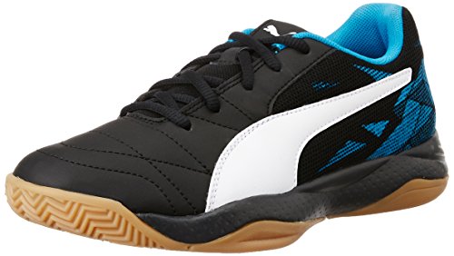 Puma Unisex-Kinder Veloz Indoor III Jr Hallenschuhe, Schwarz (Black White-Blue Danube 04), 28 EU