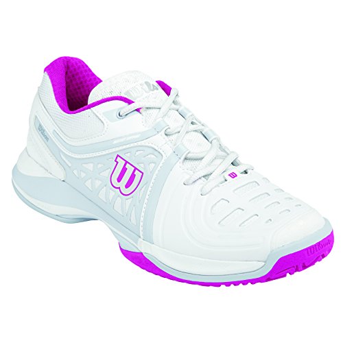 Wilson Nvision Elite Woman, Damen Tennisschuhe, Mehrfarbig (White/Pearl Grey/Fiesta Pink), 41 EU (7 Damen UK)