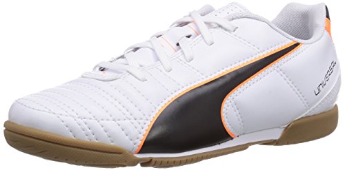 Puma Universal II IT Jr, Unisex-Kinder Hallenschuhe, Weiß (white-black-fluo flash orange 02), 31 EU (12 Kinder UK)