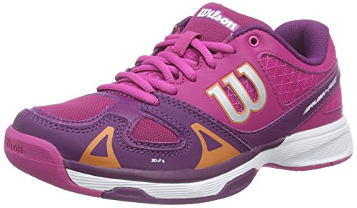 Wilson RUSH PRO JR, Unisex-Kinder Tennisschuhe, Mehrfarbig (FIESTA PINK WILSON/DARK PLUMBERRY/CLEMENTIN), 38 1/3 EU (5 Kinder UK)