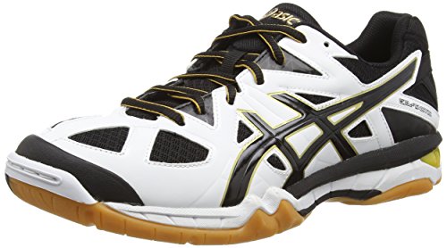 Asics Gel-tactic, Herren Volleyballschuhe, Weiß (white/black/pale Gold 0190), 46 EU