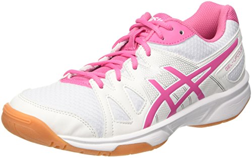 Asics Damen Gel-Upcourt Volleyballschuhe, Mehrfarbig (White / Azalea Pink / White), 38 EU