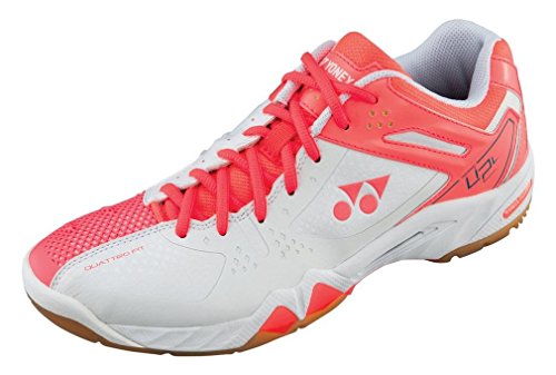 YONEX SHB-02LX Badmintonschuhe Damen, WeiÃŸ/Koralle, 42