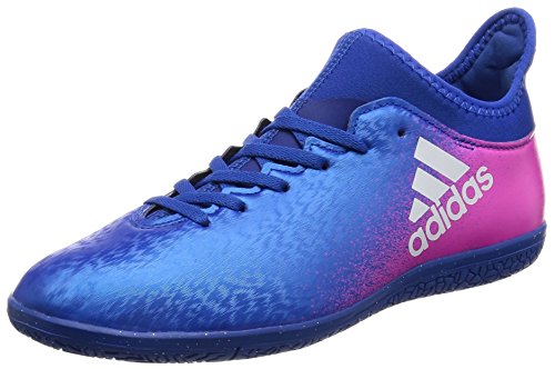 adidas Unisex-Kinder X 16.3 in J Fußballschuhe, Blau (Blue / Ftwr White / Shock Pink), 36 2/3 EU