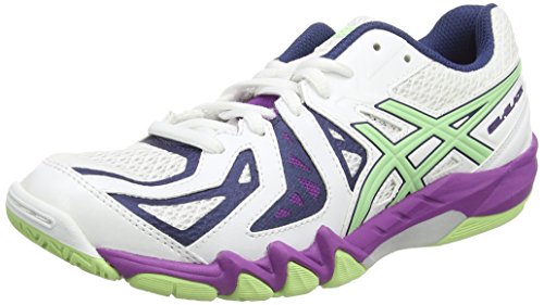 Asics Gel-blade 5, Damen Squashschuhe, Weiß (white/pistachio/grape 0187), 41.5 EU