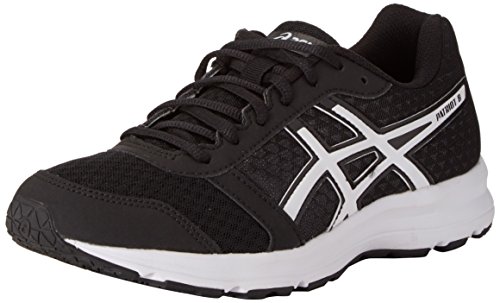 Asics Herren Patriot 8 Laufschuhe, Schwarz (Blackwhitewhite), 42 EU