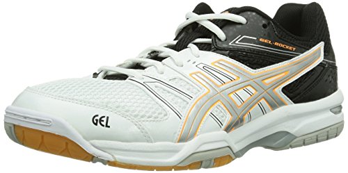 Asics GEL-ROCKET 7, Herren Volleyballschuhe, Weiß (WHITE/SILVER/BLACK 0193), 47 EU (11.5 Herren UK)