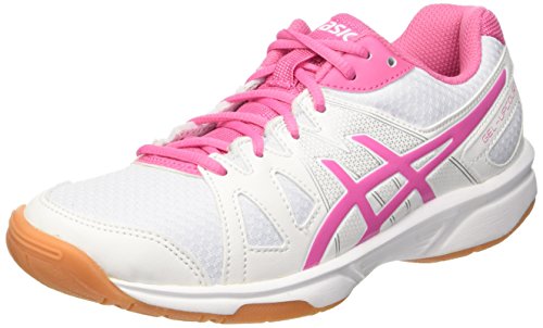 Asics Mädchen Gel-Upcourt Gs Volleyballschuhe, Mehrfarbig (White / Azalea Pink / White), 37.5 EU