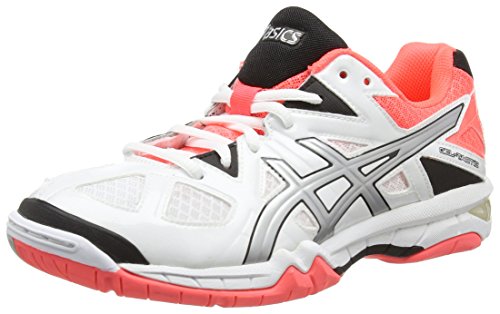 ASICS Gel-tactic, Damen Volleyballschuhe, Weiß (white/silver/flash Coral 0193), 38 EU