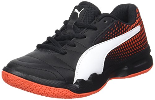 Puma Unisex-Kinder Veloz Indoor NG Jr Hallenschuhe, Schwarz (Black-White-Cherry Tomato), 38 EU