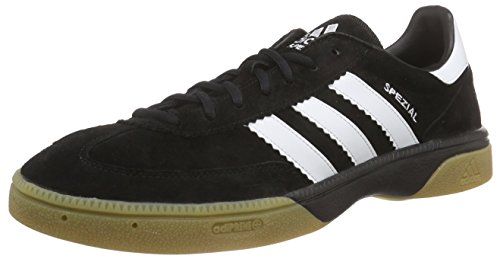 adidas HB Spezial Herren Handballschuhe, Schwarz (Black 1/Running White/Black 1), 43 1/3 EU