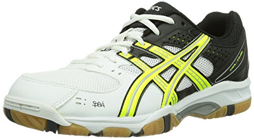 Asics GEL-TASK, Herren Volleyballschuhe, Weiß (WHITE/FLASH YELLOW/BLACK 0104), 46 EU (10.5 Herren UK)