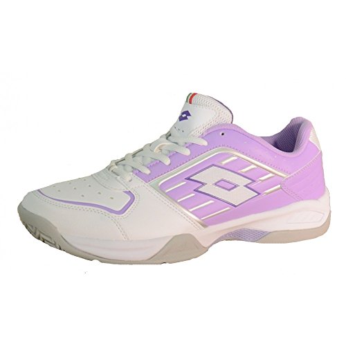 Lotto – Lotto T-Tour VII 600 W Damen Tennisschuhe Weiss Lila Leder S1485 – Lila, 40