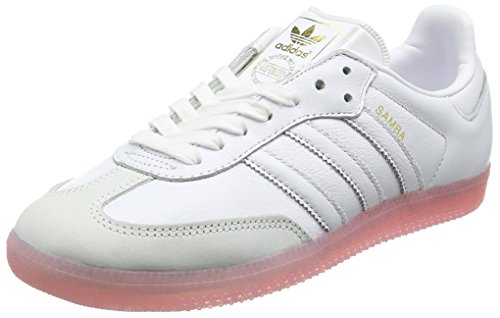 adidas Damen Samba Sneaker, Weiß (Footwear White/Footwear White/Easy Pink), 40 2/3 EU