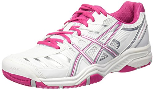 Asics Performance Gel-Challenger 9 Damen Tennisschuhe, weiß/pink/silber, EU 39.5 (US 8)