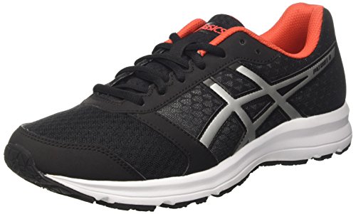 Asics Herren Patriot 8 Laufschuhe, Schwarz (Black/lightning/vermilion), 45 EU