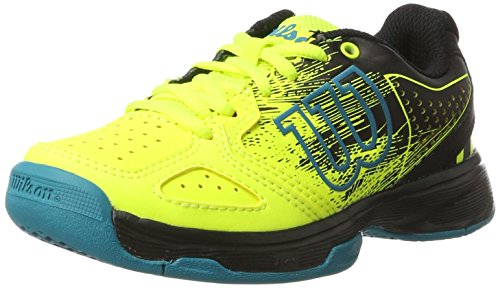 Wilson Unisex-Kinder Kaos Comp Jr Tennisschuhe, Gelb (Safety Yellow/Black/Enamel Blue), 39 EU