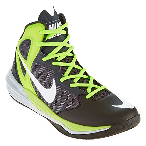 Nike Herren Prime Hype DF Basketballschuhe, Weiß / Schwarz / Grün (Schwarz / Weiß-Anthrazit-Volt), 44 1/2 EU