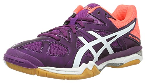 Asics Damen Gel-Tactic W Volleyballschuhe, mehrfarbig (Phlox/White/Flash Coral), 40.5 EU