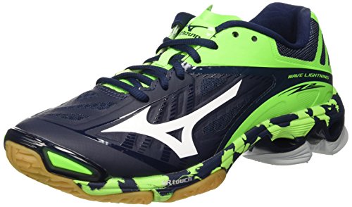 Mizuno Herren Wave Lightning Z2 Volleyballschuhe, Blu (Dressblues/White/Greengecko), 44 EU