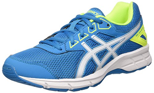 Asics Unisex-Kinder Gel Galaxy 9 Gs Laufschuhe, Mehrfarbig (Blue Jewel/White/Safety Yellow), 37.5 EU