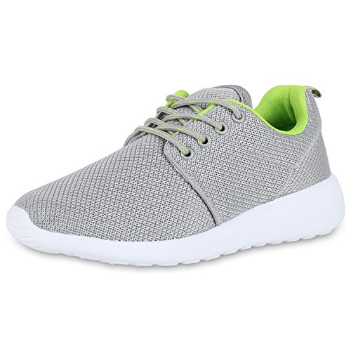 Unisex Damen Laufschuhe Fitness Sneaker Sport Turnschuhe Damen Sportschuhe Hellgrau Neongrün Nuovo