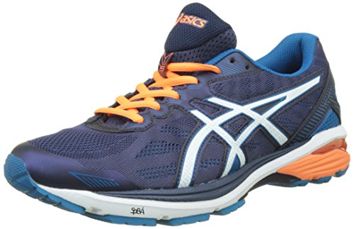 Asics Herren GT-1000 5 Laufschuhe, Mehrfarbig (Indigo Blue / Snow / Hot Orange), 46.5 EU