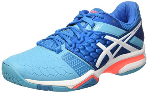 Asics Damen Gel-Blast 7 Handballschuhe, Mehrfarbig (Blue Jewel/White/Flash Coral), 39 EU