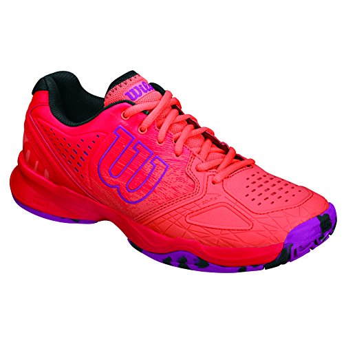 Wilson Damen Kaos Comp W Radiant.R/Coral Punc/PK Tennisschuhe, Mehrfarbig (Radiant Red X166), 41 1/3 EU