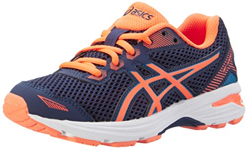 Asics Jungen Gt-1000 5 Gs Laufschuhe, Mehrfarbig (Indigo Blue / Hot Orange / Thunder Blue), 33.5 EU