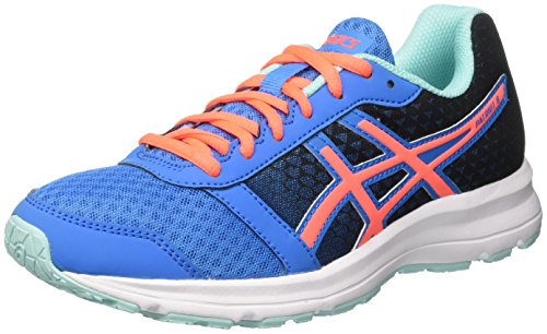 Asics  Patriot 8,  Damen Laufschuhe für das Training auf der Straße, Mehrfarbig (Diva Blue/Flash Coral/Aqua Splash), 40 EU