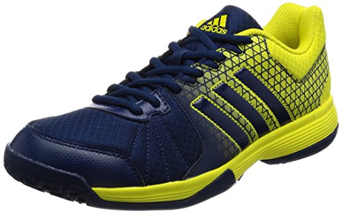 adidas Unisex-Erwachsene Ligra 4 Volleyballschuhe, Blau (Mystery Blue/Mystery Blue/Bright Yellow), 38 2/3 EU