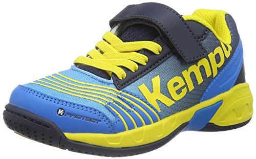 Kempa Unisex-Kinder Attack Handballschuhe, Mehrfarbig (Kempableu/Bl Marine/Jaune), 29 EU